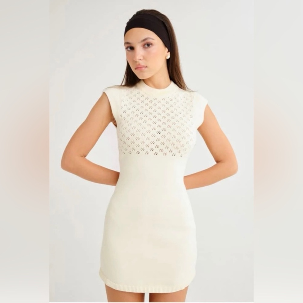 Rumored Cream Mini Dress - Picture 2 of 3
